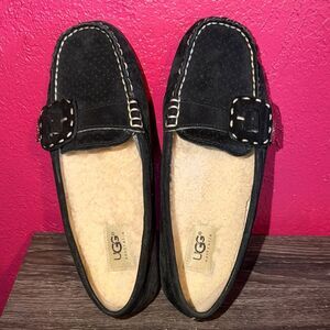 UGG Australia Thelma black suede driving slipper shoe. High quality. Sz 7.